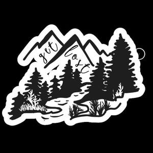 Get Lost Mountain Sticker | Nature Adventure Vinyl Decal | Hiking Outdoors Sticker | Wanderlust Funny Sarcastic Gift | 4&quot; | Free Shipping