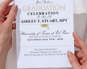 DPT Graduation Invitation Template, Customizable (Digital Download)