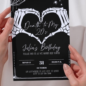 Editable Funeral to my Youth Invitation Death to My 20s Invite Halloween Birthday Invitation RIP Twenties Invite Death Party Invite 30th