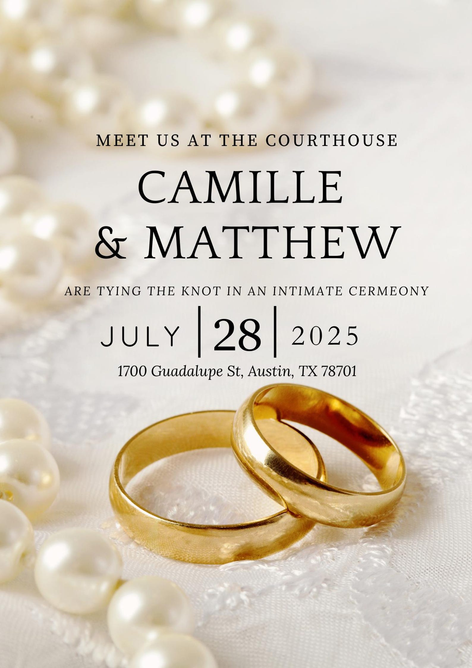Courthouse Wedding Invitation Elegant Minimalist Canva Template Civil Courthouse Wedding Invitation Elegant Minimalist Canva Template Civil