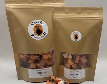 Golosinas de salmón liofilizado para perros y gatos