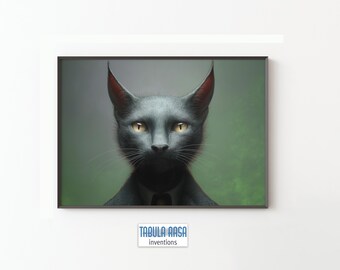 Viktorianische Gentleman Katze Porträt: Skurrile Tierkunst (Digitaler Download druckbar