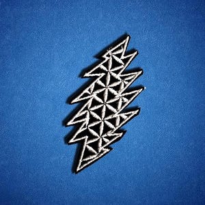Mini Grateful Dead Seed of Life Lightning Bolt Patch – Sacred Geometry Embroidered Decal – Iron-On