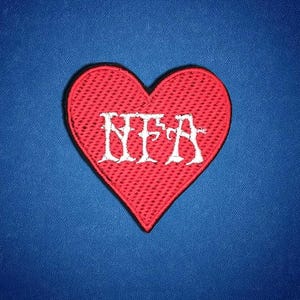 Small Grateful Dead NFA Embroidered Patch  | Deadhead Iron-on Heart Mini patch for Hats, Caps, Jackets & Bags | Not Fade Away Lyric