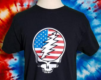 Vintage 1993 Grateful Dead Summer Tour American Flag Stars Stripes