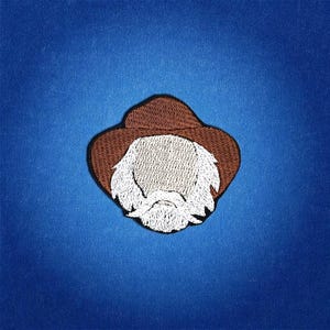 Mini Bob Weir Embroidered Patch | Grateful Dead Uncle Bobby Iron-on Small Deadhead Patch for Hats, Caps, Jackets & Bags