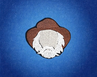 Mini Bob Weir Embroidered Patch | Grateful Dead Uncle Bobby Iron-on Small Deadhead Patch for Hats, Caps, Jackets & Bags