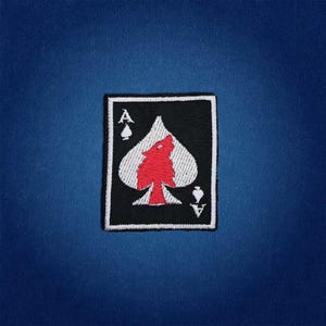 Mini Bob Weir Ace of Spades Patch | Grateful Dead Embroidered Patch | Iron-on Deadhead Decal for Bags, Caps, Hats, Jackets