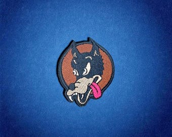 Mini Grateful Dead Dire Wolf Embroidered Patch  | Iron-on Mini patch for hats, Jackets & Bags | Jerry Guitar Dire Wolf Patch