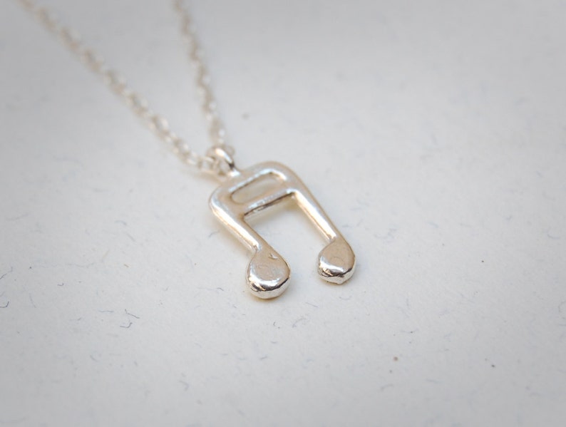 Delicate Sterling Silver Musical Note Pendant - Etsy