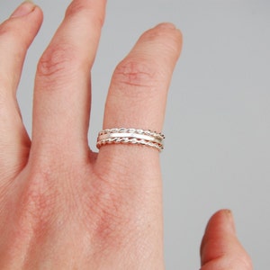 Silver Stacking Rings: Set of Three Rings image 2