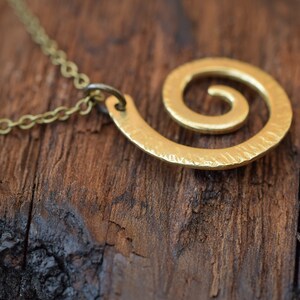 Spiral Necklace in Brass OR Sterling Silver image 2