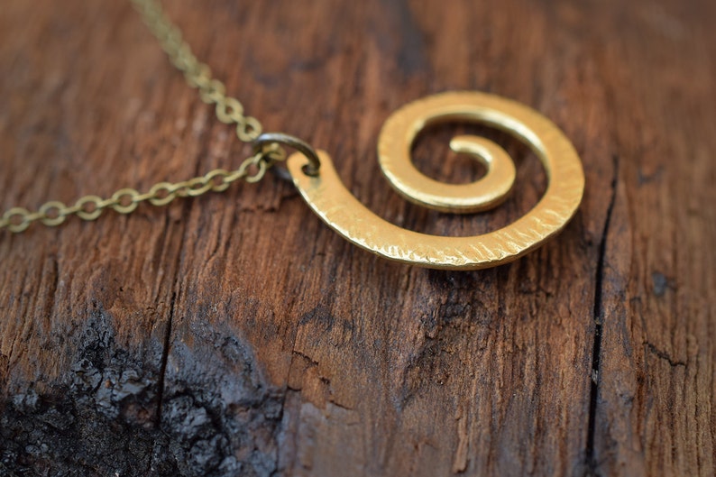 Spiral Necklace in Brass OR Sterling Silver image 2