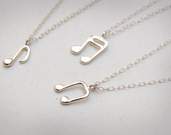 Delicate Sterling Silver Musical Note Pendant