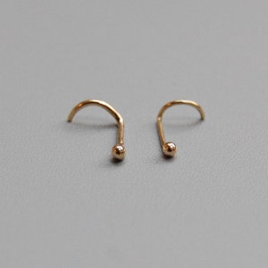 Solid Gold Nose Ring in 14k, 18k, 22k: Yellow, Rose or White Gold image 5
