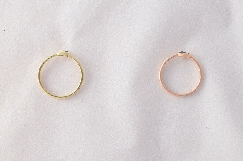 Rough Diamond and Solid Gold Stackers: 14k, 18k or 22k Gold image 7