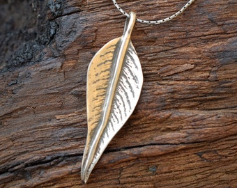 Forest Fairy Leaf Pendant in Sterling Silver, Customizable