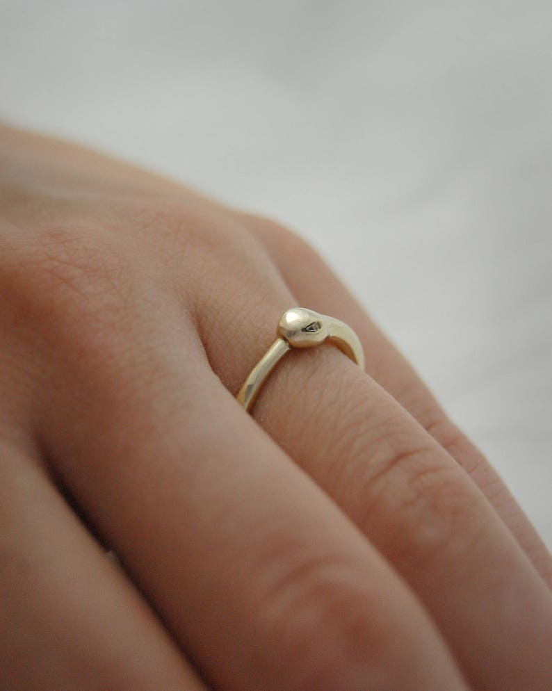 Solid Gold Ouroboros Infinity Ring: Small 2.5 mm Your Choice 14k, 18k, or 22k image 4