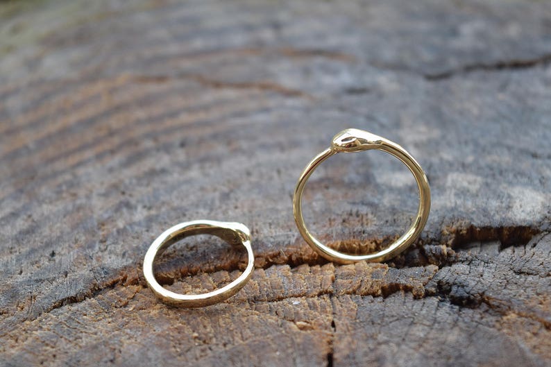 Solid Gold Ouroboros Infinity Ring: Small 2.5 mm Your Choice 14k, 18k, or 22k image 6
