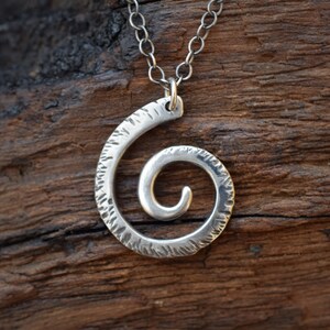 Spiral Necklace in Brass OR Sterling Silver image 1