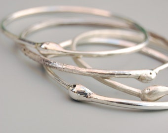 Silver Ouroboros Infinity Bangle: X-Small - Small -- Year of the Snake