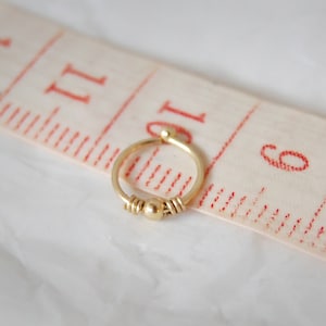 18k Solid Gold Nose Ring Small Embellished Hoop image 6