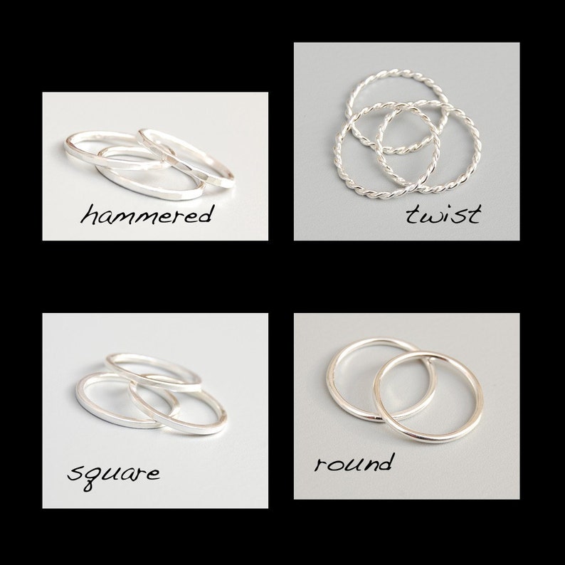 Silver Stacking Rings: Set of Three Rings image 5