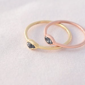 Rough Diamond and Solid Gold Stackers: 14k, 18k or 22k Gold image 4