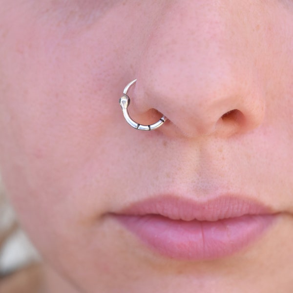 Sterling Silver Ouroboros Nose Ring