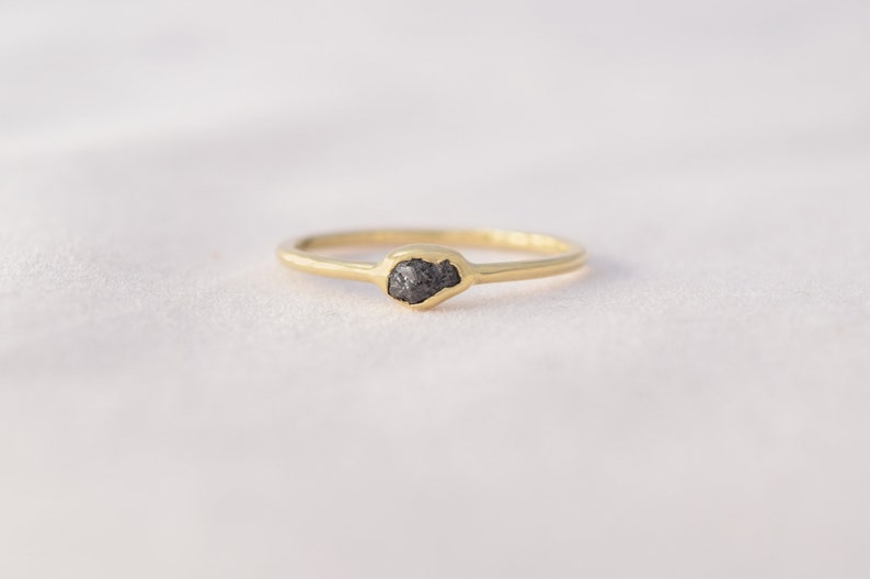 Rough Diamond and Solid Gold Stackers: 14k, 18k or 22k Gold image 2