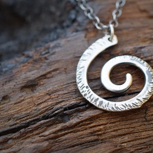 Spiral Necklace in Brass OR Sterling Silver image 4