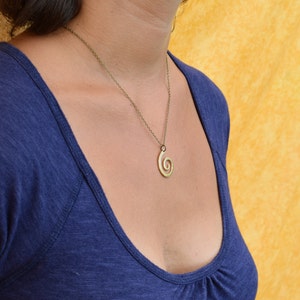 Spiral Necklace in Brass OR Sterling Silver image 3