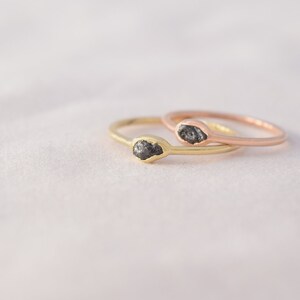 Rough Diamond and Solid Gold Stackers: 14k, 18k or 22k Gold image 5