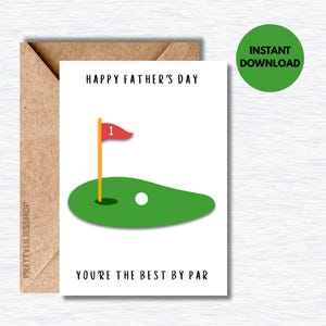 Mejor papá por Par, tarjeta divertida del Día del Padre, tarjeta de broma para papá, tarjeta de golf para papá, tarjeta para papá