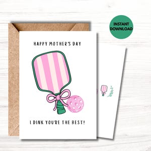 Cartes de pickleball, carte de fête des mères, bonne fête des mères, cadeau de pickleball pour maman, cadeaux de pickleball pour femme, cadeaux de pickleball pour maman