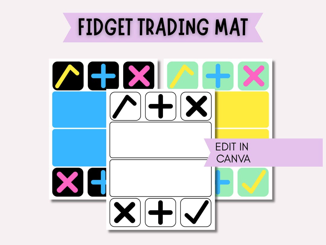 Fidget Trading Mat Editable PDF Squishy Exchange Board Sensory Toy Swap ...