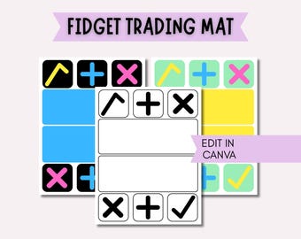 Fidget Trading Mat Editable PDF Squishy Exchange Board Sensory Toy Swap Kid Game Instant Download
