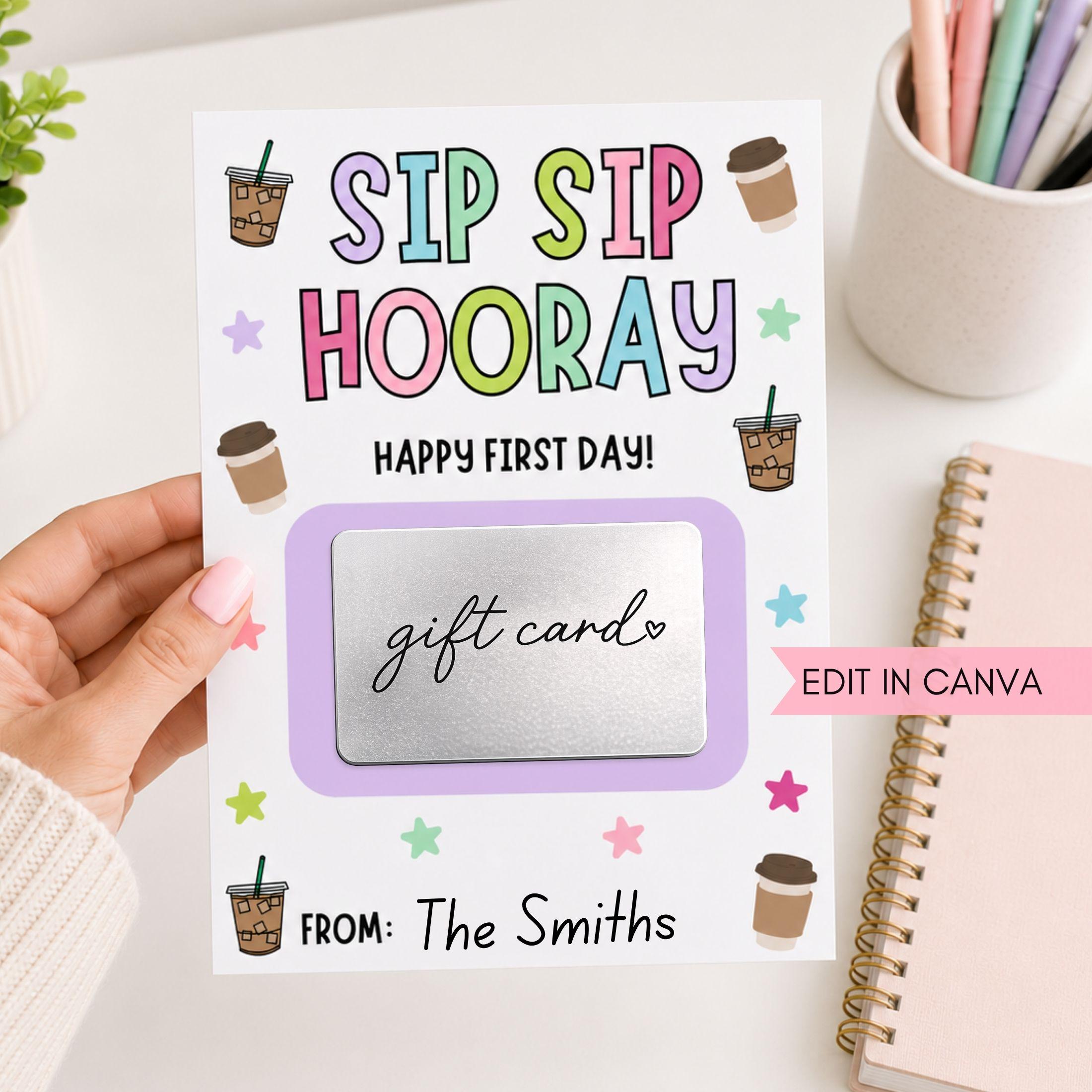 Editable Back to School Coffee Gift Card Holder Meet the Teacher First Day of School Present Beginning of Year Printable Instant Download