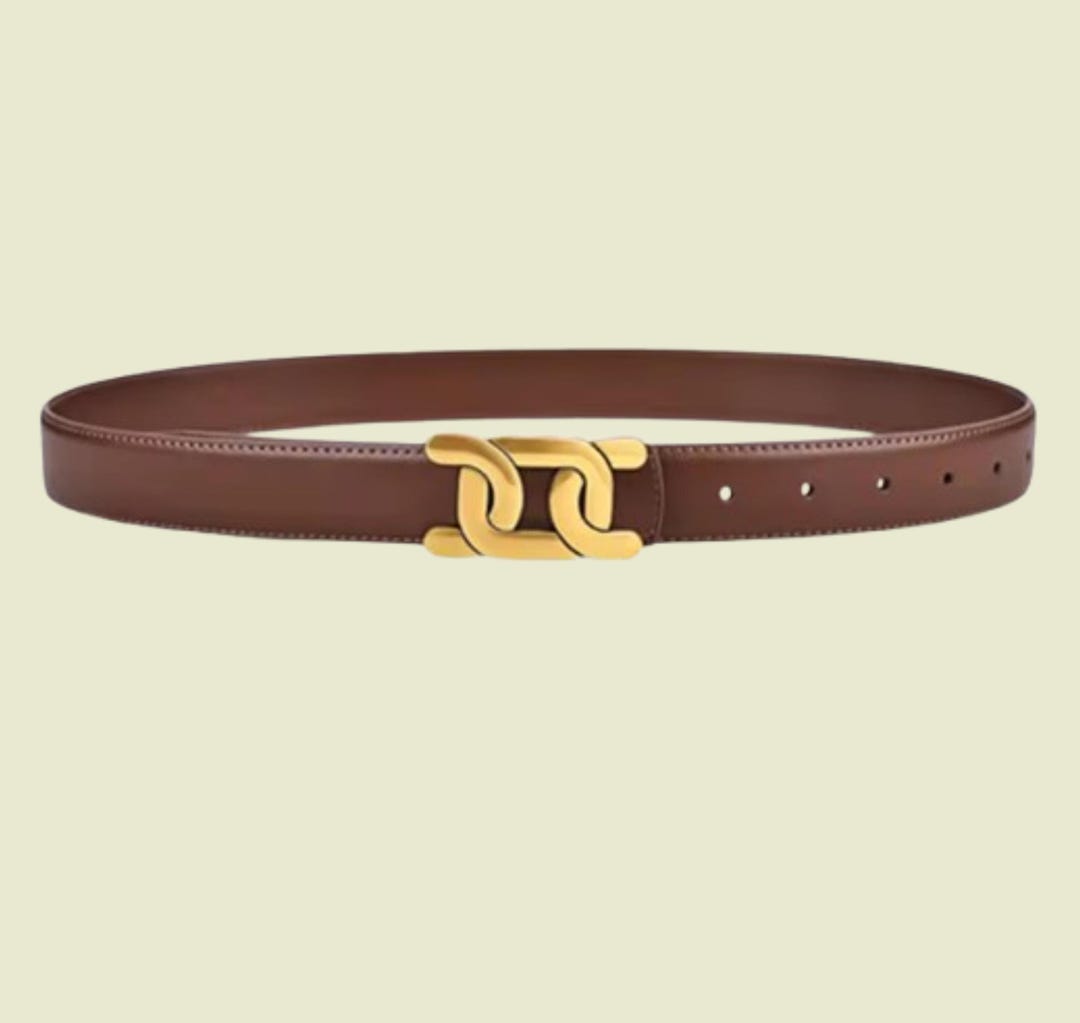 Adjustable Fit Buckle Leather Belt