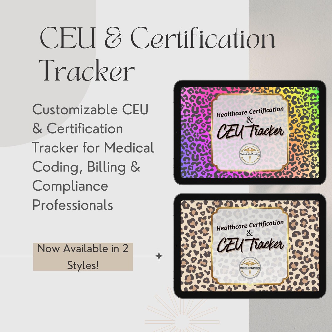Medical Coding Billing CEU Tracker Bundle Continuing Education Log ...