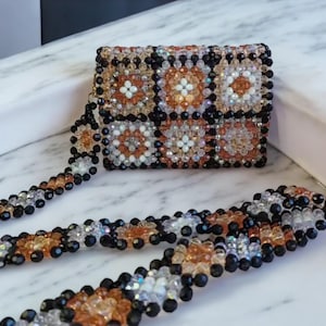 Pearl Bag, Crossbody Bag, Brown Bag, Birthday Gift