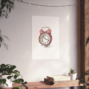 Vintage Alarm Clock Watercolor Print