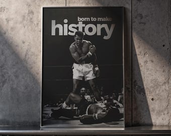 Póster de Muhammad Ali, arte mural, boxeo vintage, póster deportivo motivacional