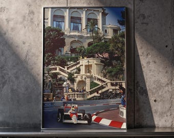 Vintage Monaco Grand Prix Poster, Legendary F1 Racing Car Print