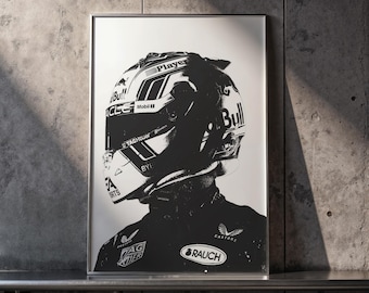 Max Verstappen Poster, Formula 1 Wall Art, Minimal Racing Print, Motorsport Decor