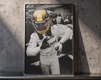 Lewis Hamilton Poster, Formula 1 Wall Art, Minimal Racing Print, Motorsport Decor, F1 Legends