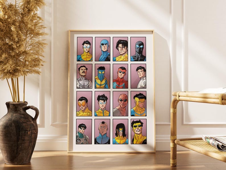 Invincible Variants Poster, Mark Grayson Comic Scene Print, Superhero ...