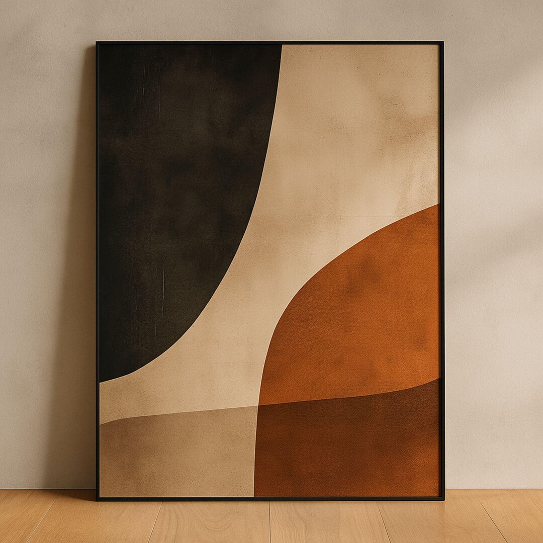 Abstract Earth Tone Wall Art Modern Japandi Printable Poster Minimalist ...