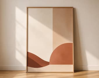 Wabi Sabi Art: Japandi Beige and Clay Abstract Print (Digital Download