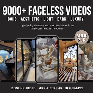 9000+ Faceless Reels Bundle MRR PLR, Faceless Aesthetic Videos, Faceless Marketing, Faceless Reels, Aesthetic Reels, Digital Marketing